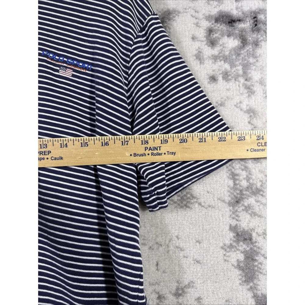 Polo Sport Ralph Lauren Polo Shirt Mens‎ Size Medium Striped Blue White Logo
